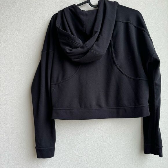 Lululemon Next Move Cropped Full Zip Jacket Black Stretch French Terry Size 4 - Picture 4 of 6